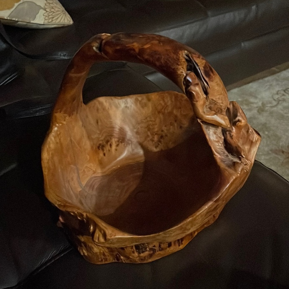 Beautiful wood carved basket